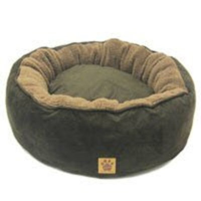 Precision Pet Donut Bed with Reversible Pillow 27 in. Tan Simply Suede Berber