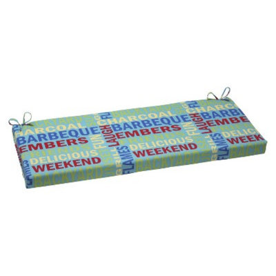 Pillow Perfect Outdoor Bench Cushion - Green/Yellow Grillin