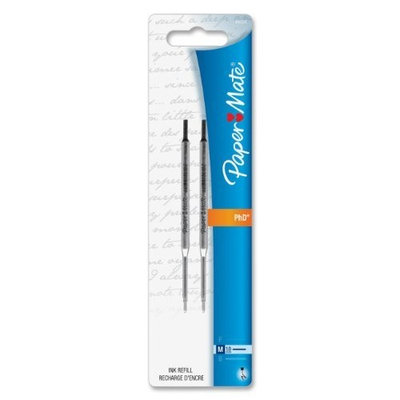 Paper Mate PhD and Ultra Ballpoint Pen Refills, Medium Point, Black Ink, 2-Pack