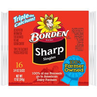 Borden Singles Sharp Cheese Slices, 0.75 oz, 16 count