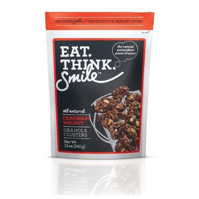 Apure Foods Eat. Think. Smile. Granola Clusters, Cranberry Walnut, 12-Ounce Pouches (Pack of 4)
