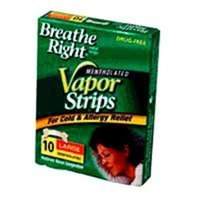 Breathe Right Nasal Strips, for Colds, with Vicks Mentholated Vapors, Large 10 ea