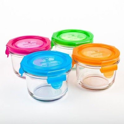 Wean Green 2-Pack Wean Bowls Glass Food Containers, Pea