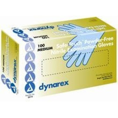 Dynarex SafeTouch Nitrile Exam Gloves, Non Latex, Powder Free, Small, Box/100