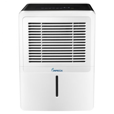 Impecca IDM52SP 50 Pint Portable Dehumidifier with Energy Star Electronic Controls Whisper Quiet Operation 2 Fan Speeds Large Bucket with Handle Built-in Drain
