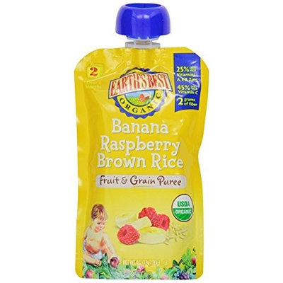 Earth's Best 2nd Foods Fruit & Grain - Banana Raspberry Brown Rice - 4.2 oz - 6 pk