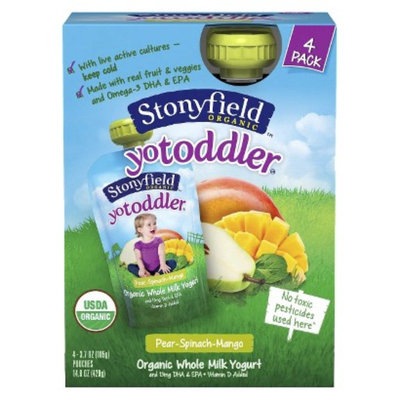 Stonyfield YoToddler Pouch Pear Spinach Mango 4pk 3.7oz
