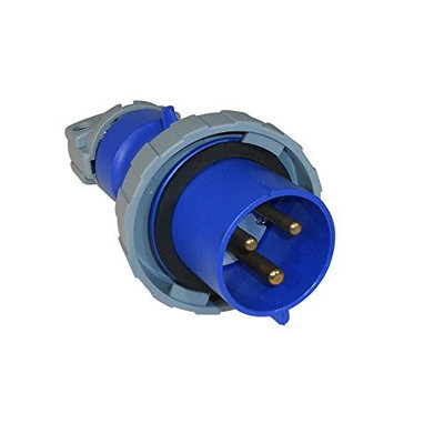 Thomas & Betts ABB Russelstoll ABB330P6W IEC Plug 30A 2 Pole 3 Wire 250V Pin & Sleeve