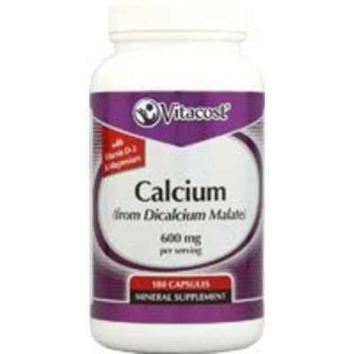 Vitacost Brand Vitacost Calcium (from Dicalcium Malate) with Vitamin D3 & Magnesium -- 600 mg per serving - 180 Capsules