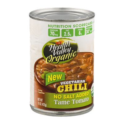 Health Valley Organic Vegetarian Chili Tame Tomato