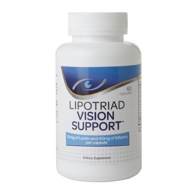 Lipotriad Vision Support Eye Vitamin & Mineral Supplement with Lutein and Bilberry, 60 ea