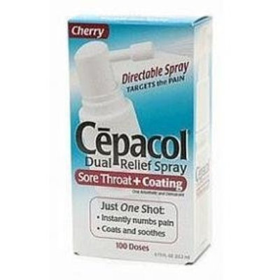 Cepacol Dual Relief Sore Throat & Coating Spray-Cherry-0.75 oz
