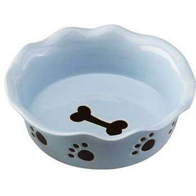 Ethical Ruffled Dog Dish in Blue