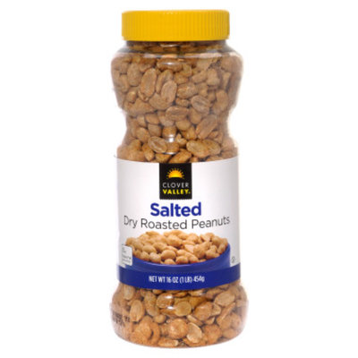 Clover Valley Dry Roasted Salted Peanuts - 16 oz