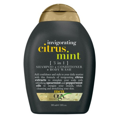 OGX Mens Invigorating 3-in-1 Shampoo + Conditioner + Body Wash Citrus Mint
