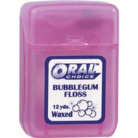 Oral Choice Waxed Bubblegum Ribbon Dental Floss, 12 pcs