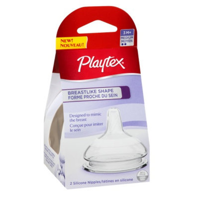 Playtex BreastLike Shape Silicone Nipple, Medium Flow