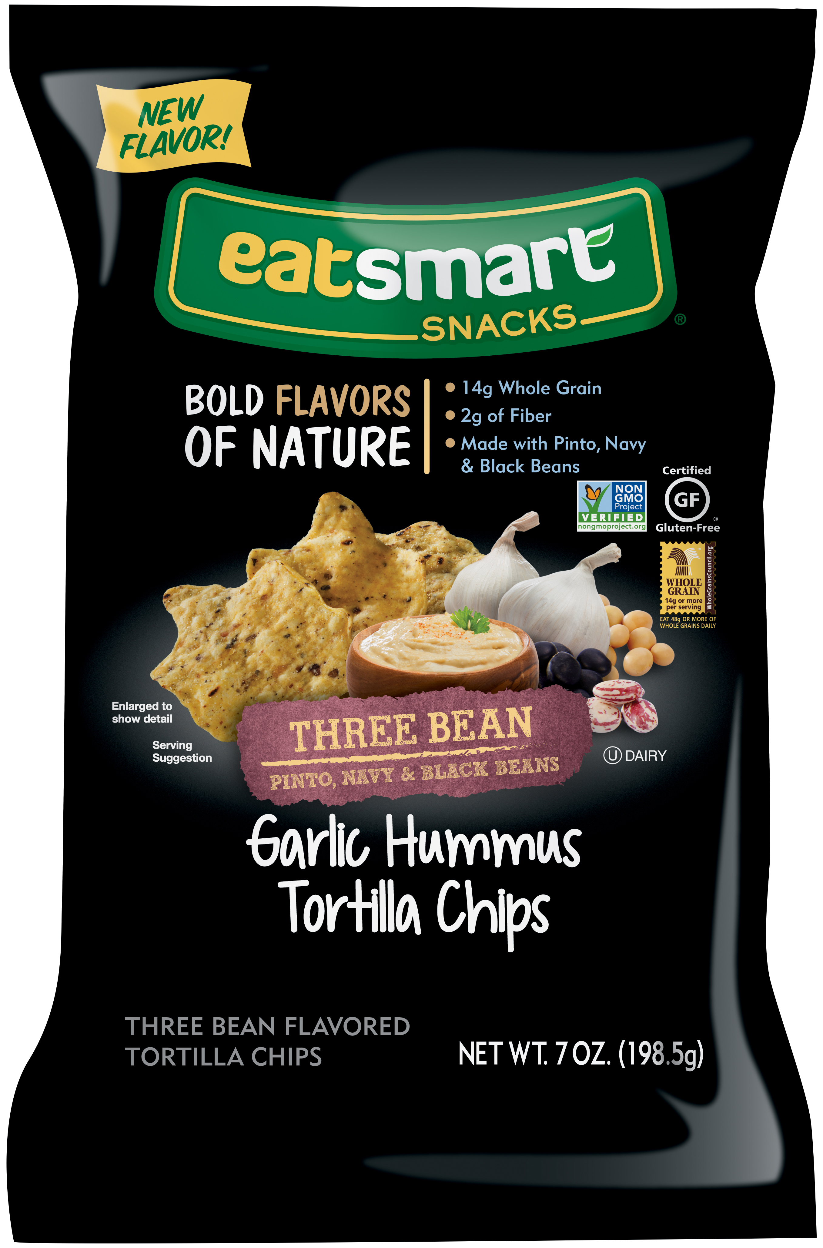Eatsmart Snacks™ Garlic Hummus Three Bean Tortilla Chips