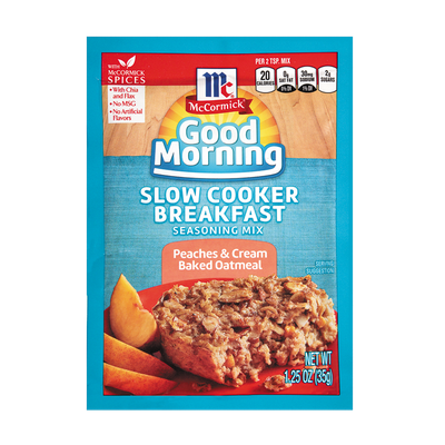 McCormick® Good Morning Peaches and Cream Oatmeal Slow Cooker Breakfast Seasoning Mix