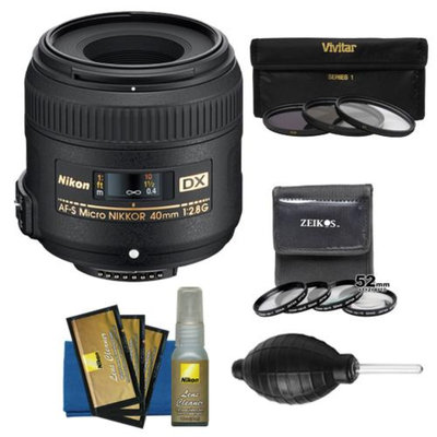 Nikon 40mm f/2.8 G DX AF-S Micro-Nikkor Lens + 7 UV/CPL/ND8 & Close-up Filters + Nikon Cleaning Kit for D3100, D3200, D3300, D5100, D5200, D5300, D7000, D7100 DSLR Cameras