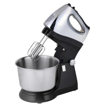 Kalorik 200-Watt 5-Speed Stand Mixer, Black/Chrome