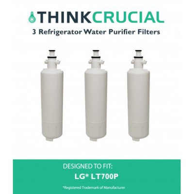 Crucial Air 3 LG LT700P (RFC1200A) Refrigerator Water Purifier Filters Fit LG ADQ36006101 & ADQ36006101-S