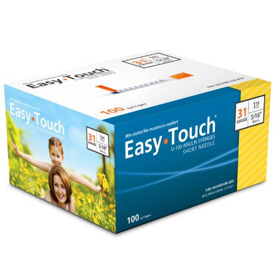 EASY TOUCH INSULIN SYRINGE 31G 1CC YELLOW 516 100CS