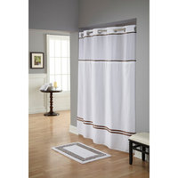 Focus Electrics RBH40ES305 Wht/Brwn Fabric Shwr Curtain