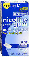 Sunmark Nicotine Polacrilex Gum, 2 mg, Original Flavor 50 each by Sunmark