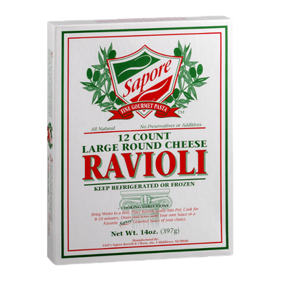 Sapore Fine Gourmet Pasta Large Round Ravioli Cheese - 12 CT