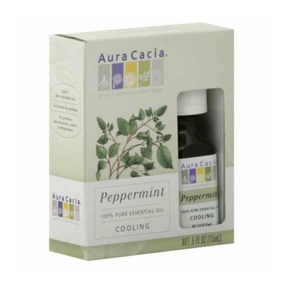 Aura Cacia Peppermint Pure Essential Oil 0.5 fl oz Case of 3