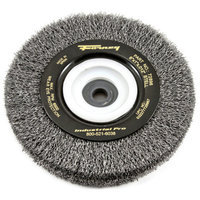 Forney 72896 Wire Bench Wheel Brush Industrial Pro Crimped with 1/2-Inch Through 2-Inch Multi Arbor