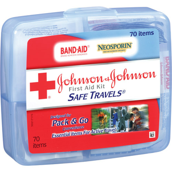 BAND-AID Johnson and Johnson Red Cross Portable Travel First Aid Kit