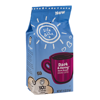Life Is Good Ground Coffee Dark Roast Dark & Daring