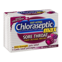 Chloraseptic Max Sore Throat Lozenges Wild Berries - 15 CT