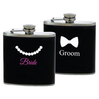 Cathy's Concepts Bride & Groom Flasks - Black