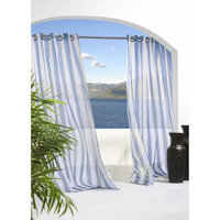 Outdoor Decor Escape Stripe Indoor/Outdoor Grommet Top Window Sheer -