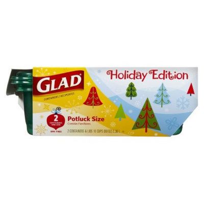 Glad Holiday Edition Potluck Size Food Storage Containers with Lids 2