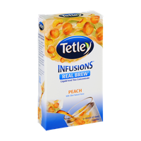 Tetley Infusions Real Brew Peach Liquid Iced Tea Stix - 6 CT