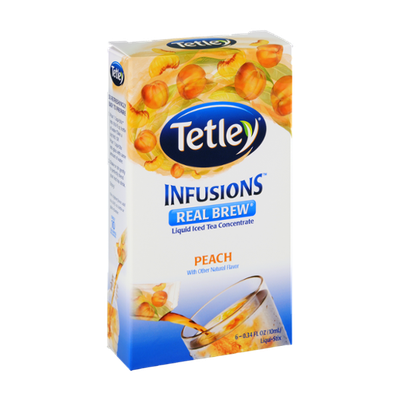 Tetley Infusions Real Brew Peach Liquid Iced Tea Stix - 6 CT