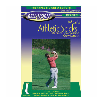 Bell-Horn Men's 20-30 mmHg Athletic Sock in White