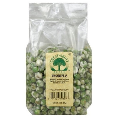 Great Skott Great Scott Wasabi Peas, 8-Ounce (Pack of 6)