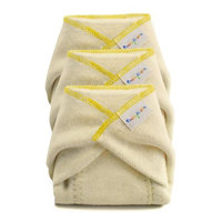 BabyKicks 3 Pack Hemparoo Fleece Prefolds, Golden Thread, X-small