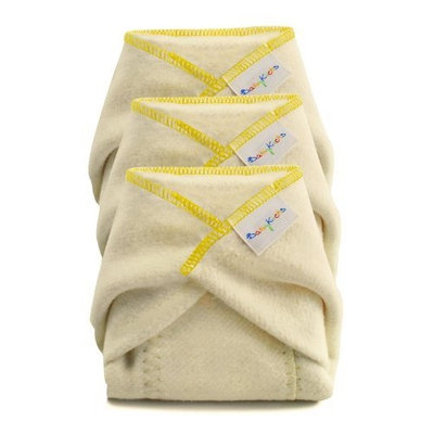 BabyKicks 3 Pack Hemparoo Fleece Prefolds, Golden Thread, X-small