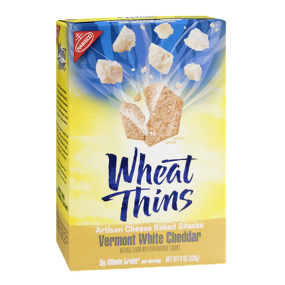 Nabisco Wheat Thins Vermont White Cheddar Artisan Cheese Baked Snacks