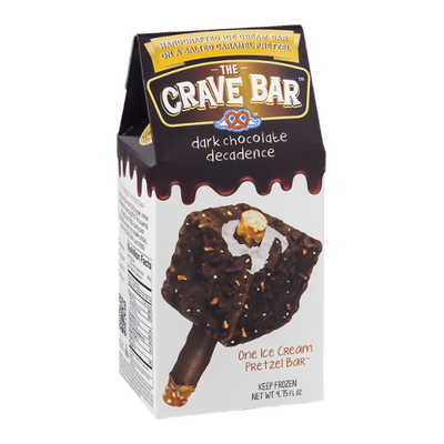 The Crave Bar Ice Cream Pretzel Bar Dark Chocolate Decadence