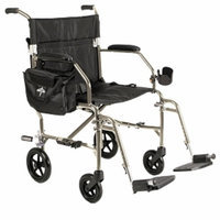 Medline Freedom 2 Ultra-Lightweight Transport Chair, Silver, 1 ea