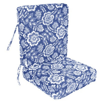 Jordan Outdoor Conversation/Deep Seating Chair Cushion - Blue/White Floral