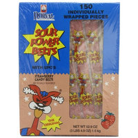 Sour Power Strawberry, Individually Wrapped Belts, 150 Wrapped Belts, 52.9 Ounce