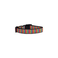 Ahi Zigzaggy Rainbow Nylon Ribbon Dog Collars Large